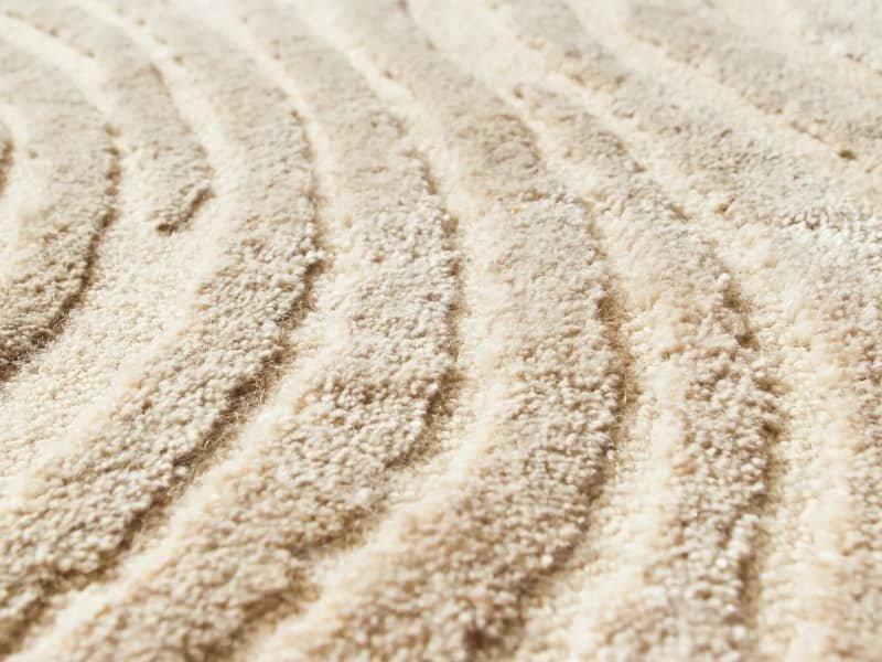Closeup of textured carpet fibers